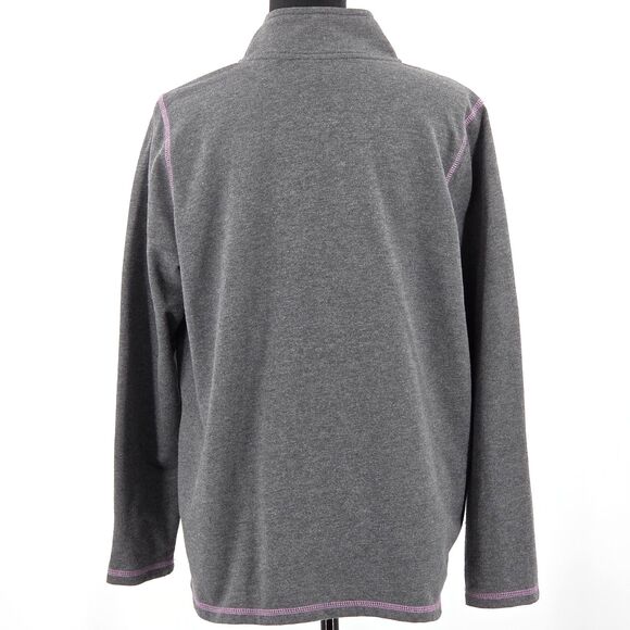 Quacker Factory Fleece Jacket Womens Size Medium Full Zip Mock Neck Fall Winter - Picture 5 of 10